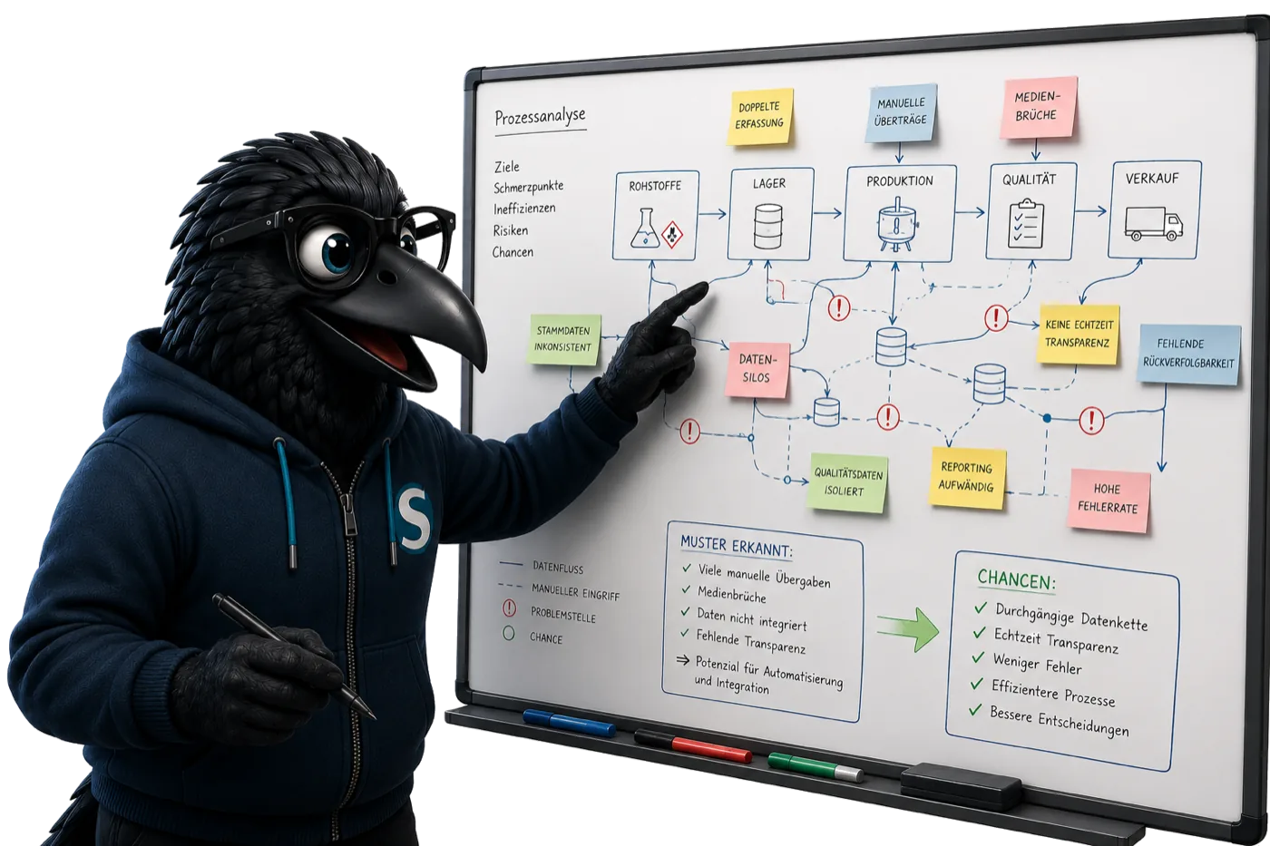 Corvus recognises patterns.